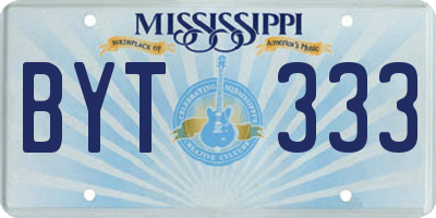 MS license plate BYT333