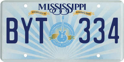 MS license plate BYT334