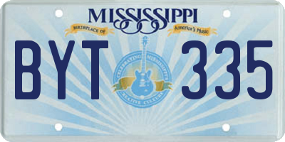 MS license plate BYT335