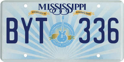 MS license plate BYT336