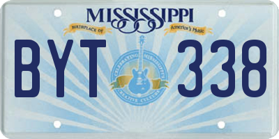 MS license plate BYT338