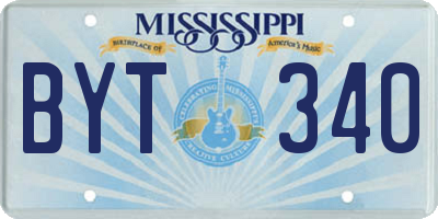 MS license plate BYT340