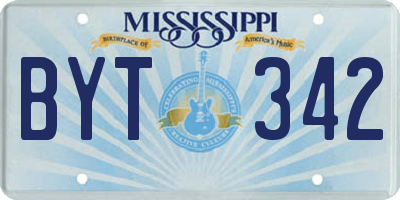 MS license plate BYT342