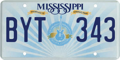MS license plate BYT343