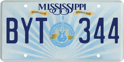 MS license plate BYT344