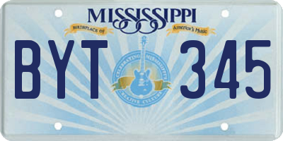 MS license plate BYT345