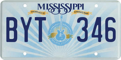 MS license plate BYT346