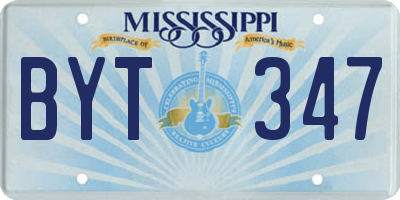 MS license plate BYT347