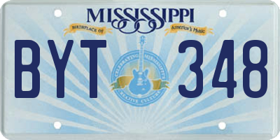 MS license plate BYT348