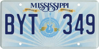 MS license plate BYT349