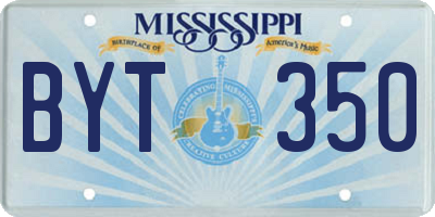 MS license plate BYT350