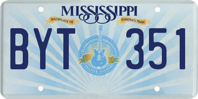MS license plate BYT351