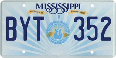 MS license plate BYT352