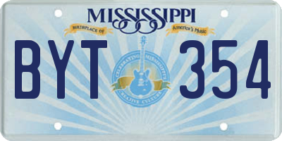 MS license plate BYT354
