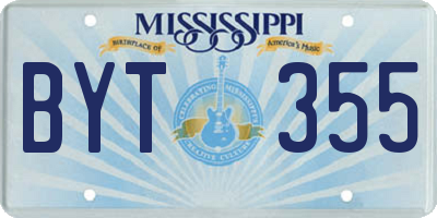 MS license plate BYT355