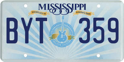 MS license plate BYT359