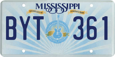 MS license plate BYT361