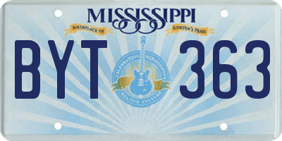 MS license plate BYT363