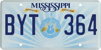 MS license plate BYT364
