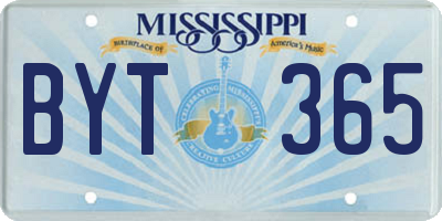MS license plate BYT365