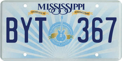MS license plate BYT367