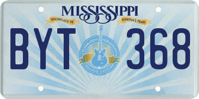 MS license plate BYT368