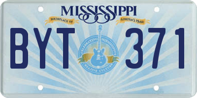 MS license plate BYT371
