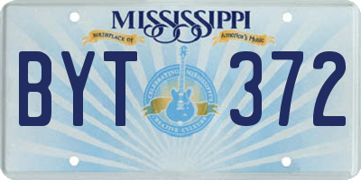 MS license plate BYT372