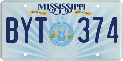 MS license plate BYT374