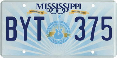 MS license plate BYT375