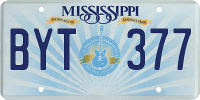 MS license plate BYT377