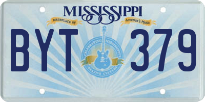 MS license plate BYT379