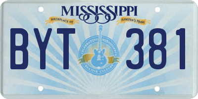 MS license plate BYT381