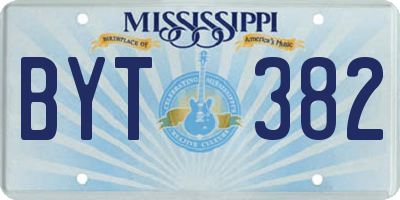 MS license plate BYT382