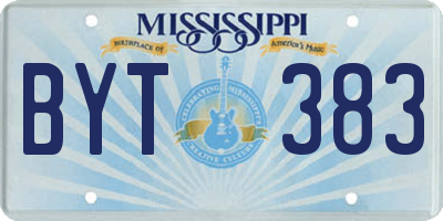 MS license plate BYT383