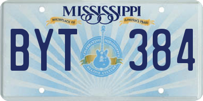 MS license plate BYT384