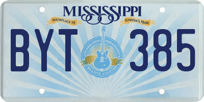 MS license plate BYT385