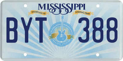 MS license plate BYT388