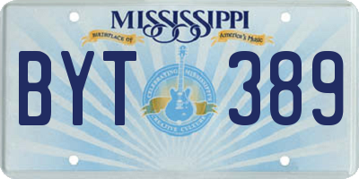 MS license plate BYT389