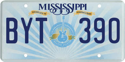 MS license plate BYT390