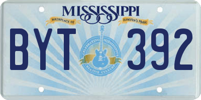 MS license plate BYT392