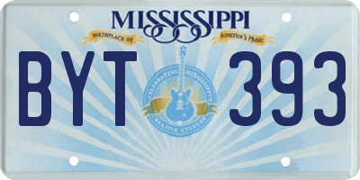 MS license plate BYT393