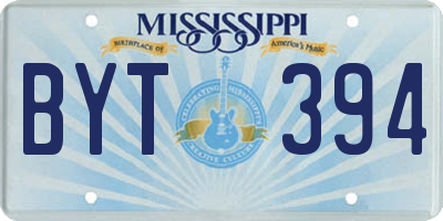 MS license plate BYT394