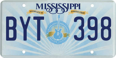 MS license plate BYT398