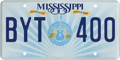 MS license plate BYT400