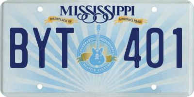 MS license plate BYT401