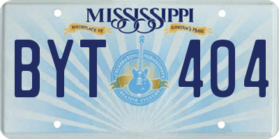 MS license plate BYT404