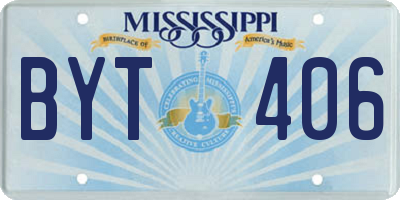 MS license plate BYT406