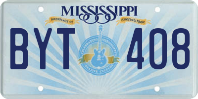 MS license plate BYT408