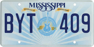 MS license plate BYT409